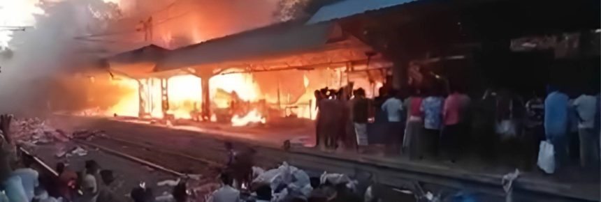 Fire breaks out at Bengal's Santhoshpur railway station