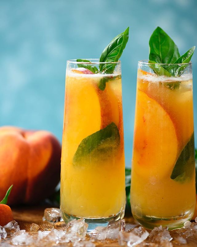 Peach Basil Fizz