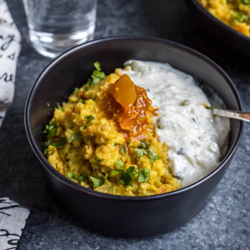 Spicy Corn and Spinach Khichdi: