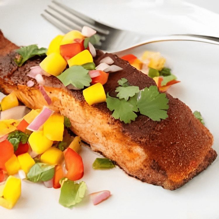 8. Mango Coated Salmon