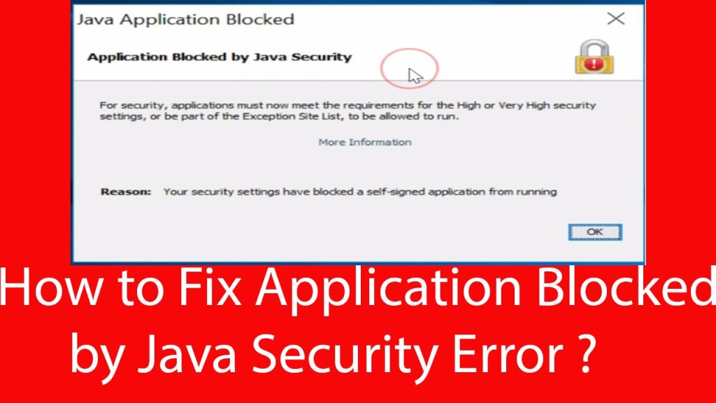 blocked by java application security